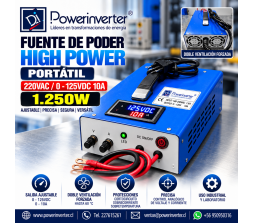FUENTE DE PODER - PORTATIL 220VAC /125VDC  10A (1250W) PROFESIONAL